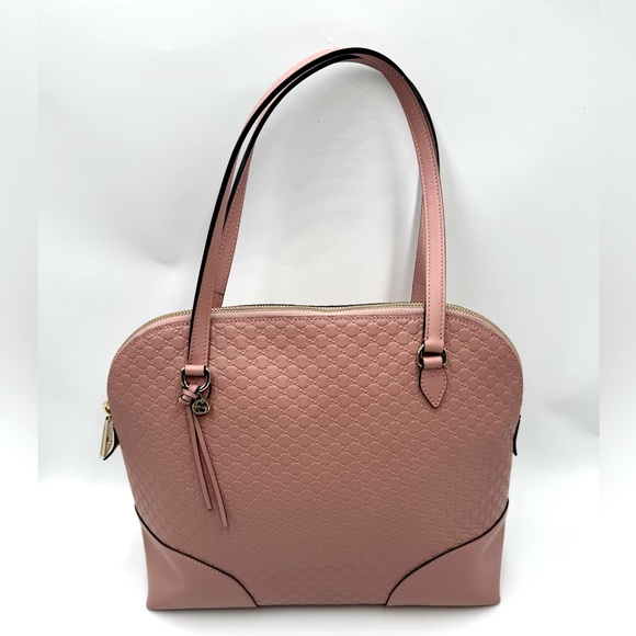 Auth Gucci Soft Pink Micro Guccisima Leather Bree Dome Shoulder Bag Ex++ - Picture 4 of 15